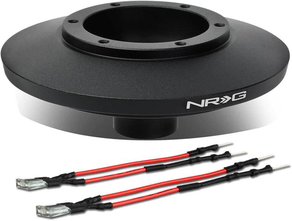 NRG Innovations Racing Style Steering Wheel Short Hub, Lockable Aluminum Steering Shaft, 6x70mm Bolt Pattern Quick Release Adapter Unit, Compatible For 07-13 Mini Cooper, Black, NRG-SRK-MINH