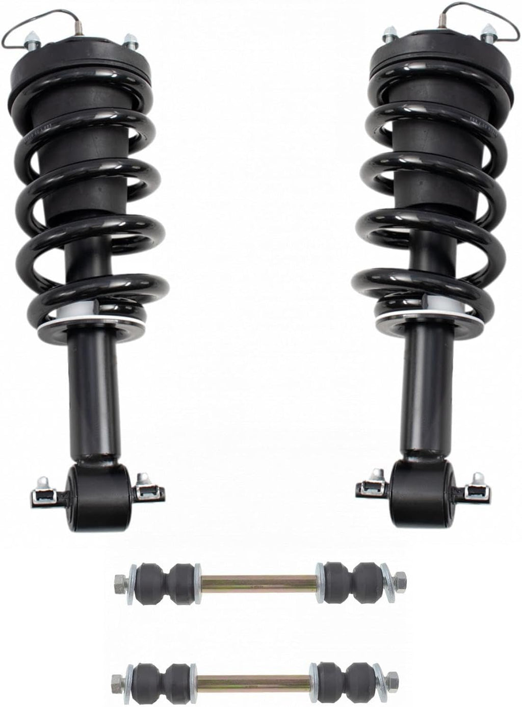 TRQ Front Suspension Kit Shock & Spring Strut Assembly Sway Bar Stabilizer Link Compatible with 15-20 Cadillac Chevrolet GMC