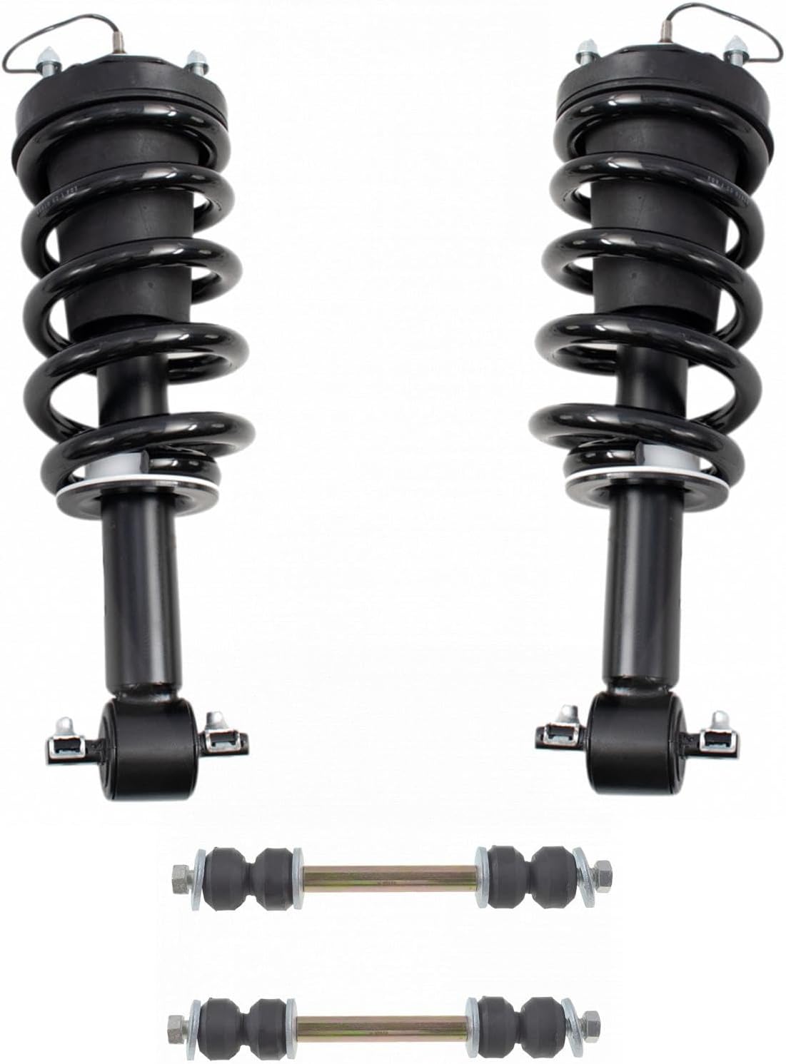 TRQ Front Suspension Kit Shock & Spring Strut Assembly Sway Bar Stabilizer Link Compatible with 15-20 Cadillac Chevrolet GMC