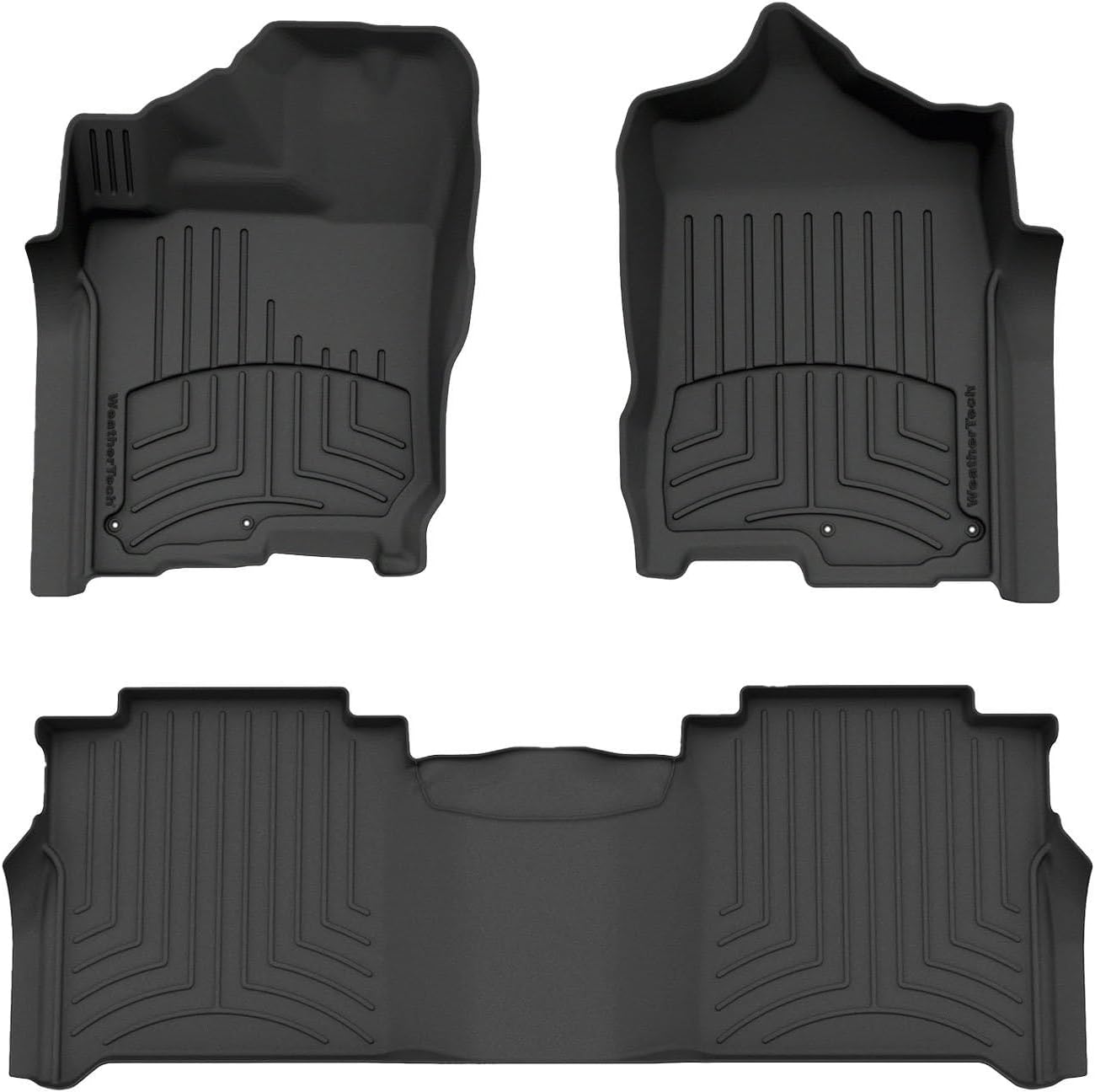 WeatherTech FloorLiner HP Custom Fit Floor Mats for Nissan Titan XD - 1st & 2nd Row (44908-1-2IM), Black