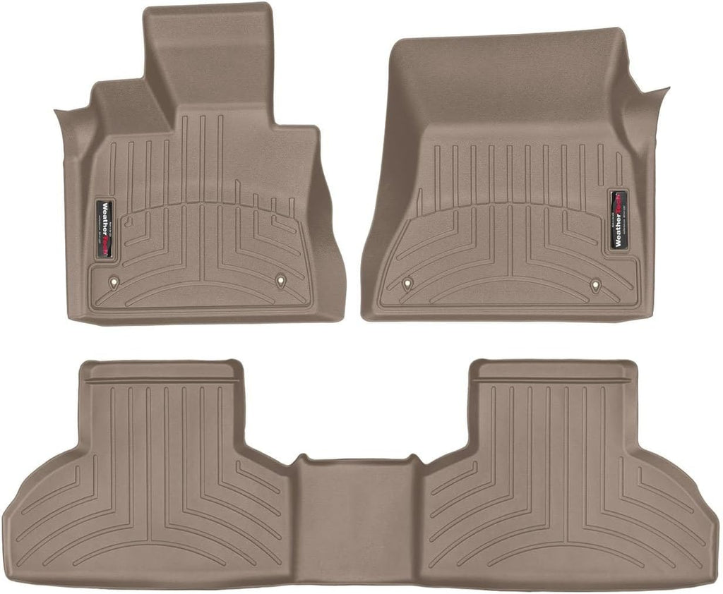 WeatherTech Custom Fit FloorLiners for BMW X5 35d, X5 35i, X5 40e - 1st & 2nd Row (4513351-455592), Tan