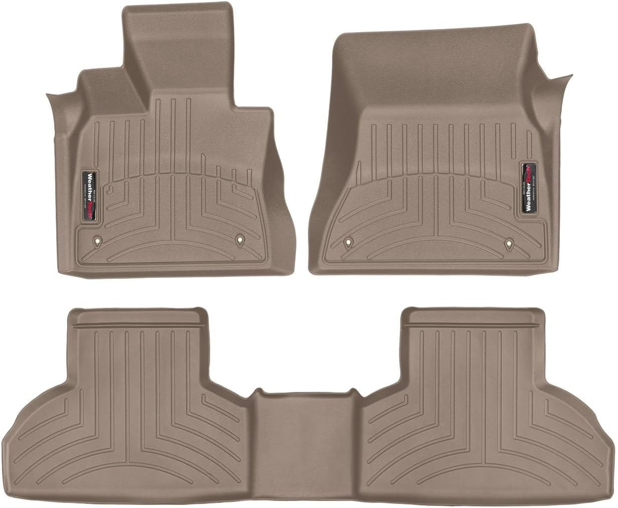 WeatherTech Custom Fit FloorLiners for BMW X5 35d, X5 35i, X5 40e - 1st & 2nd Row (4513351-455592), Tan