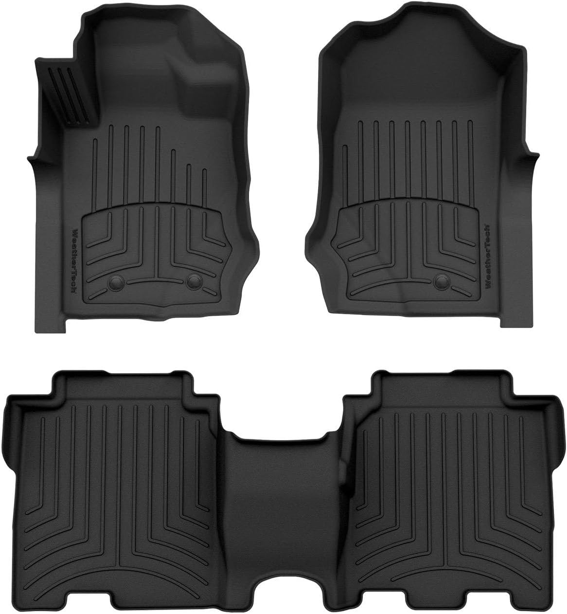 WeatherTech FloorLiner HP Custom Fit Floor Mats for Ford Bronco Raptor, Bronco 1st & 2nd Row (441695-1-3IM), Black