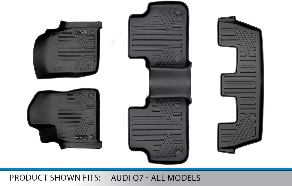 MAXLINER Custom Fit Floor Mats 3 Row Liner Set Compatible with 2017-2025 Audi Q7 / SQ7
