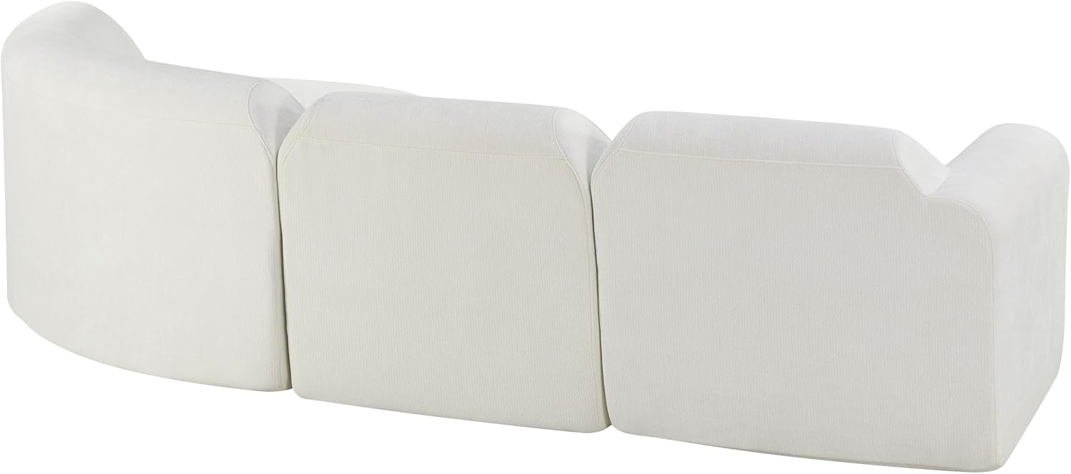 Merax Modern Curved Sectional Sofa with Ottoman, Couch 4-Piece Set High-Density Compressed Sponge, Fully Assembled, Right Hand Facing, Plush Deep Seat for Living Room, Lounge, Apartment, Beige