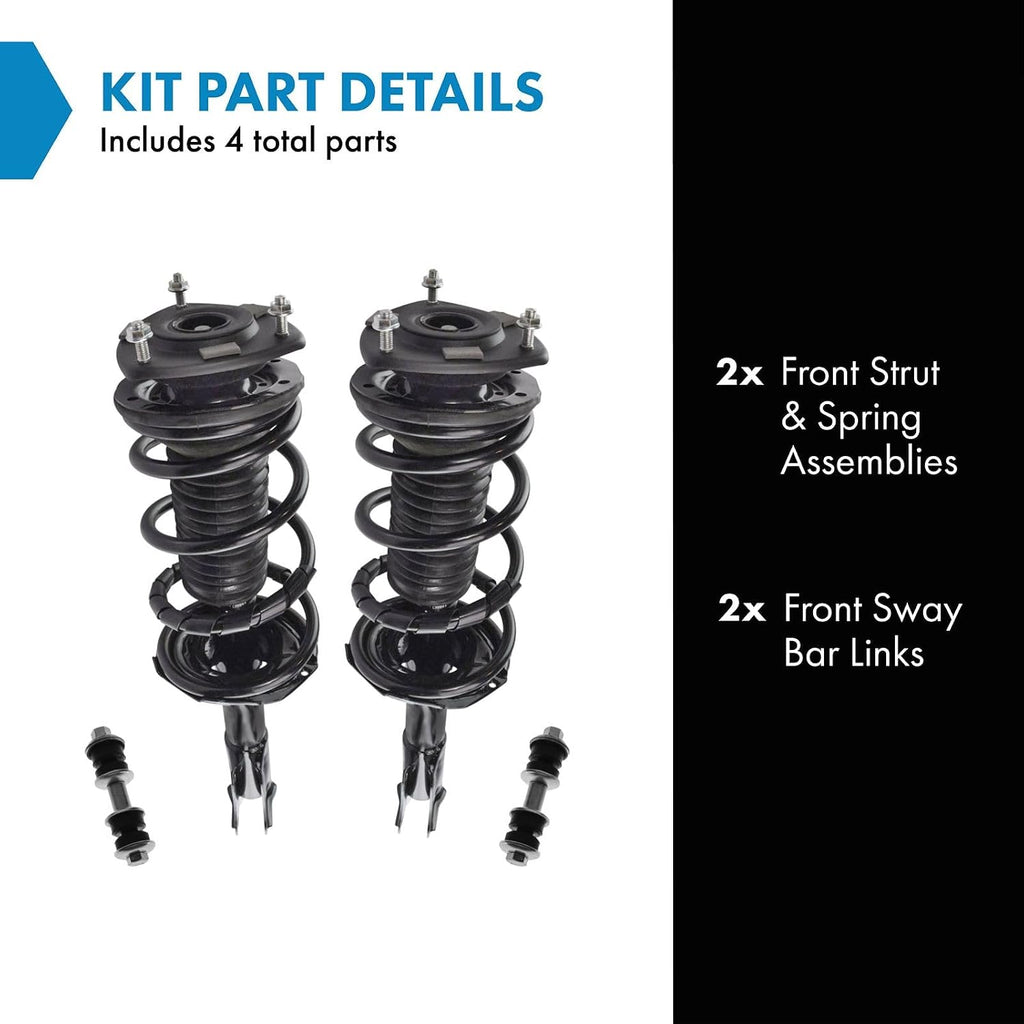 TRQ Front Suspension Kit Complete Strut & Coil Spring Assembly Sway Bar Stabilizer Link Compatible with 2004-2006 Scion xA xB