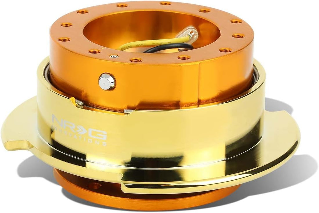 Auto Dynasty NRG SRK-250RG-CG Steering Wheel Ball Lock Quick Release Adaptor Kit with Chrome Gold Ring Gen 2.5, Rose Gold
