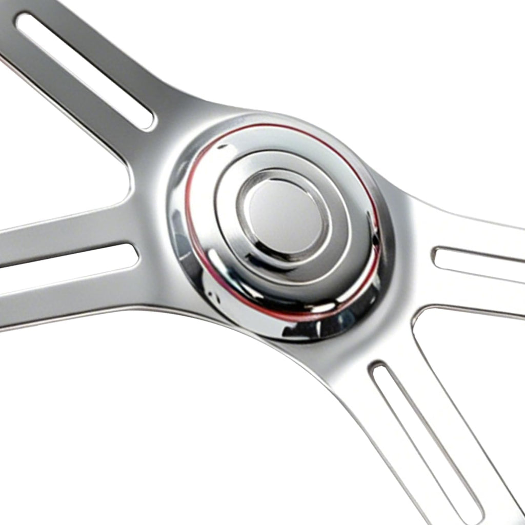 18' Walnut Wood Truck Steering Wheel 4 Spoke Aluminum Chrome Plated Steering Wheel for Semi-Trailers,Trucks for Kenworth t800 Accessories,Peterbilt,Volvo, Freightliner,Red（ABS）