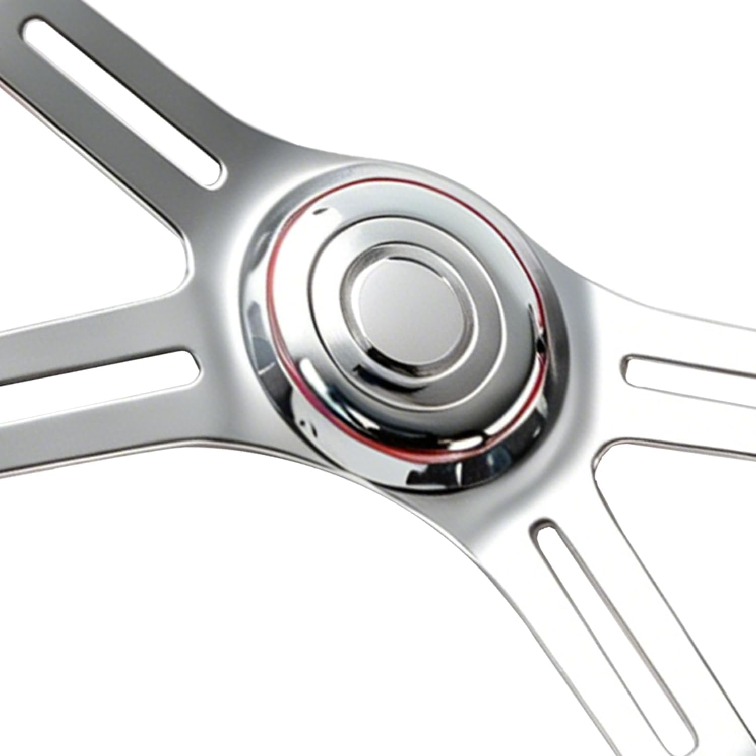 18' Walnut Wood Truck Steering Wheel 4 Spoke Aluminum Chrome Plated Steering Wheel for Semi-Trailers,Trucks for Kenworth t800 Accessories,Peterbilt,Volvo, Freightliner,Red（ABS）