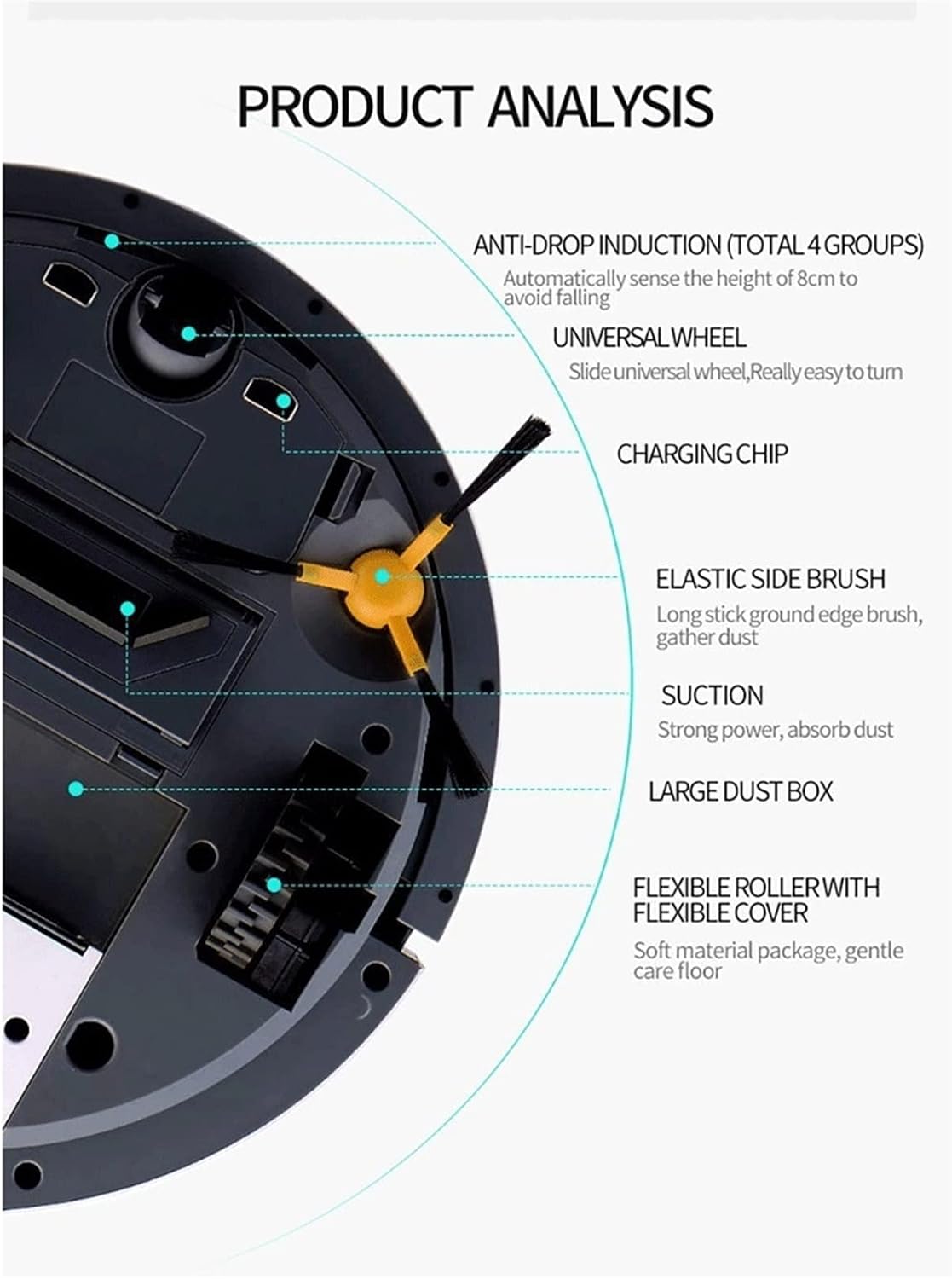 Robot Vacuum Cleaner, Super-Thin, 2000Pa Suction, Boundary Strips Included, Quiet, Self-Charging Robotic Vacuum Cleaner, Cleans Hard Floors to Medium-Pile Carpets