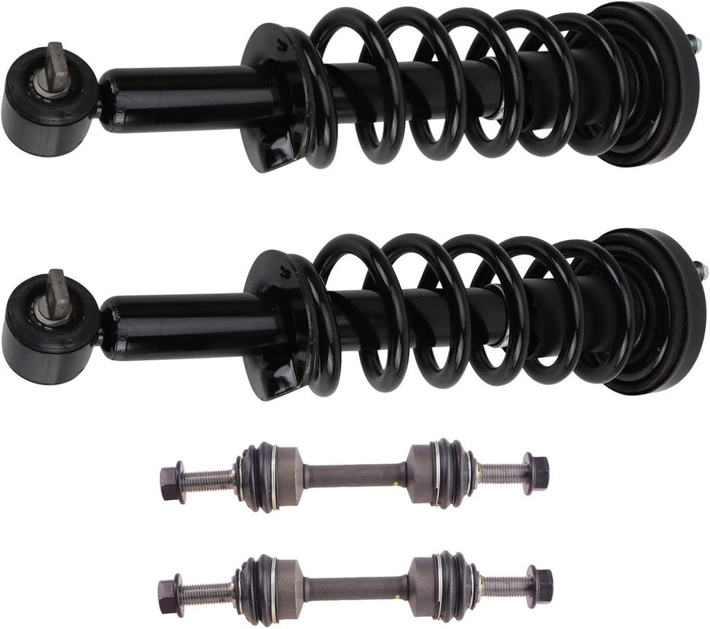 TRQ Front Suspension Kit Shock & Spring Strut Assembly Sway Bar Stabilizer Link Compatible with 2018-2022 Ford Expedition Lincoln Navigator