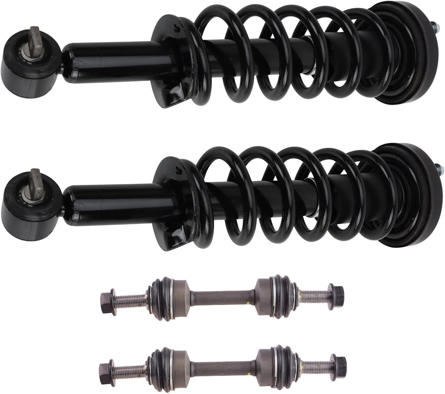 TRQ Front Suspension Kit Shock & Spring Strut Assembly Sway Bar Stabilizer Link Compatible with 2018-2022 Ford Expedition Lincoln Navigator