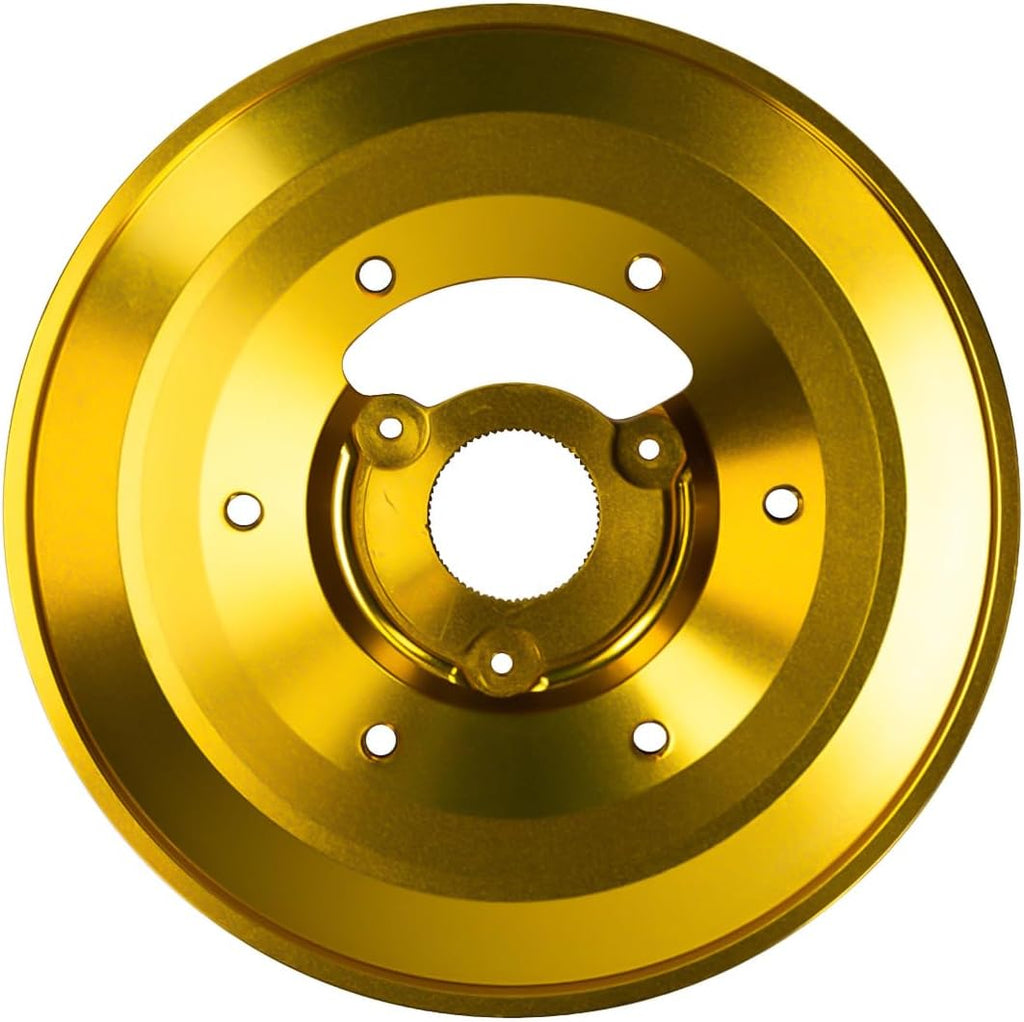 NRG Innovations Racing Style Steering Wheel Short Hub, Lockable Aluminum Steering Shaft, 6x70mm Bolt Pattern Quick Release Adapter Unit, Compatible For 91-06 BMW, Chrome Gold, NRG-SRK-E36H-CG