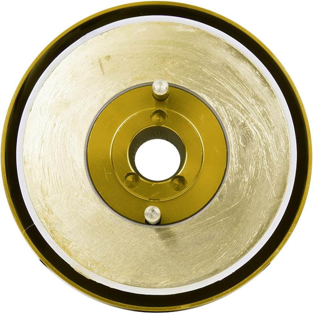 NRG Innovations Racing Style Steering Wheel Short Hub, Lockable Aluminum Steering Shaft, 6x70mm Bolt Pattern Quick Release Adapter, Compatible For 89-06 Nissan/Infiniti, Chrome Gold, NRG-SRK-140H-CG