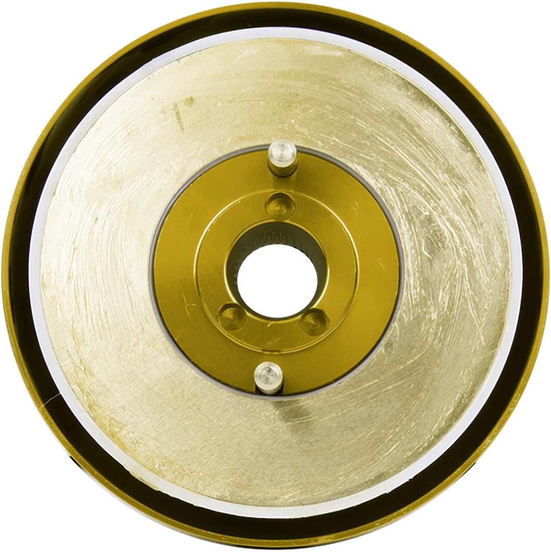 NRG Innovations Racing Style Steering Wheel Short Hub, Lockable Aluminum Steering Shaft, 6x70mm Bolt Pattern Quick Release Adapter, Compatible For 89-06 Nissan/Infiniti, Chrome Gold, NRG-SRK-140H-CG