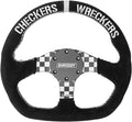 PRP Seats X Shreddy Checkers Wreckers D-Shaped Steering Wheel with Suede Grip for Off-Road Racing - High-Strength Aluminum, Moisture-Resistant Suede, 6 Point Bolt Pattern - 13' Dia X 1.5' (Checkered)