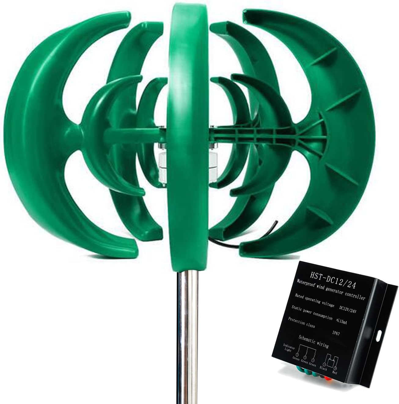 1000W Wind Turbine Generator Lanterns 12V 24V 48V with Controller Low Noise Maglev Wind Turbine Suitable for Outdoor Power Generation(5 Blades)
