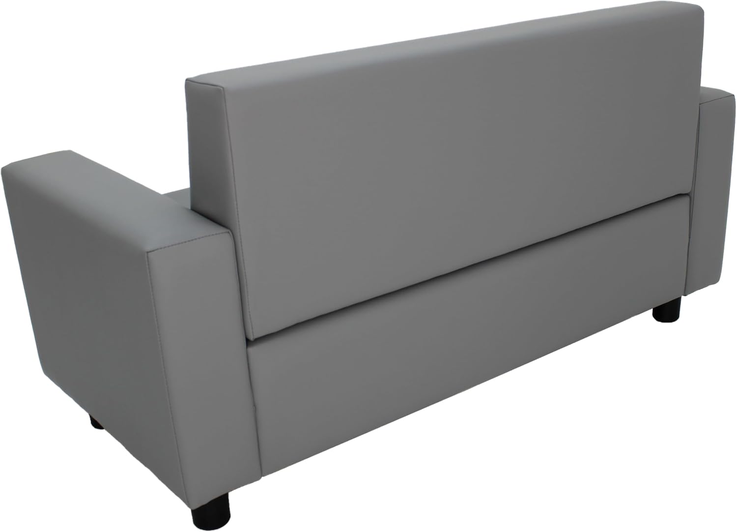 Factory Direct Partners SoftScape Inspired Playtime Classic Reading Sofa, Children's Commercial-Grade Upholstered Furniture for Home, Daycare, Preschool, Library Comfy Modern Design - Grey, 14473-GY