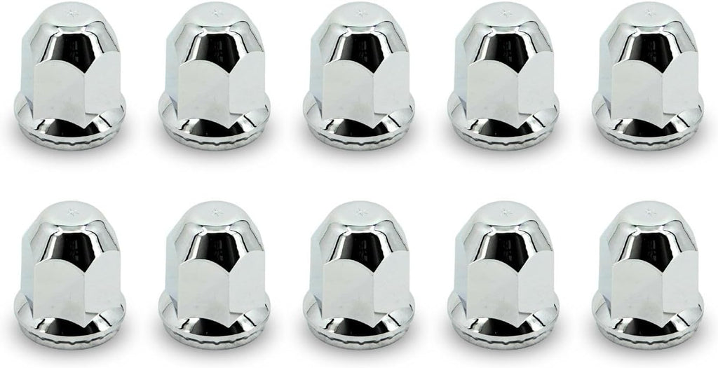 TORQUE Luxury Chrome Front and Rear Axle Complete Wheel Cover Set 33mm Screw-on Lug Nut Covers for Semi Trucks (Installation Tool Included) Standart Hub Caps Kit (2 Front & 4 Rear) (TR634)