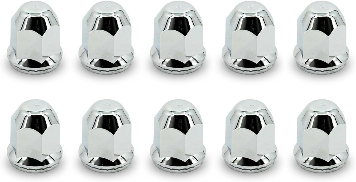 TORQUE Luxury Chrome Front and Rear Axle Complete Wheel Cover Set 33mm Screw-on Lug Nut Covers for Semi Trucks (Installation Tool Included) Standart Hub Caps Kit (2 Front & 4 Rear) (TR634)