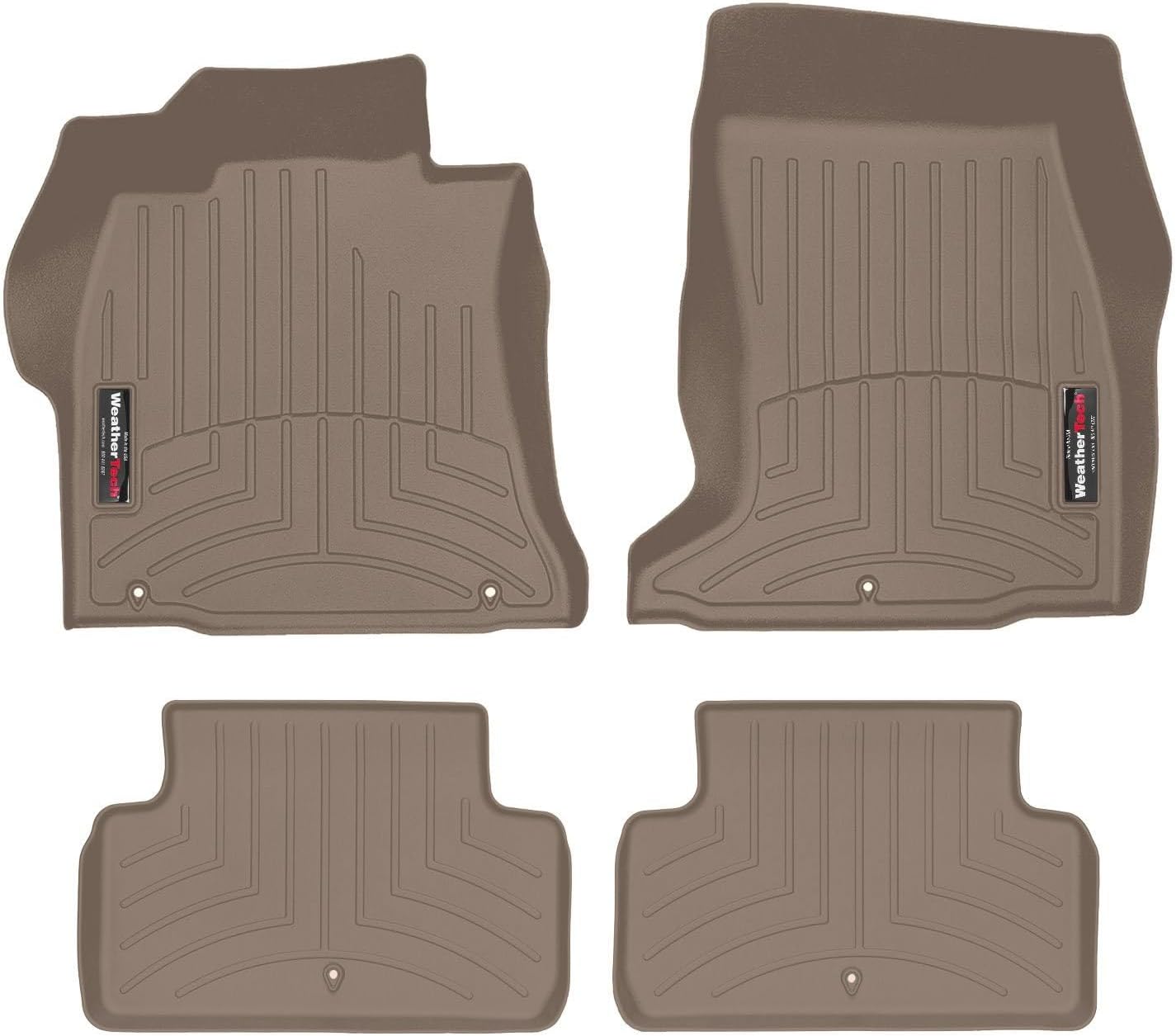 WeatherTech Custom Fit FloorLiners for Genesis G70-1st & 2nd Row (4516941-4514792), Tan