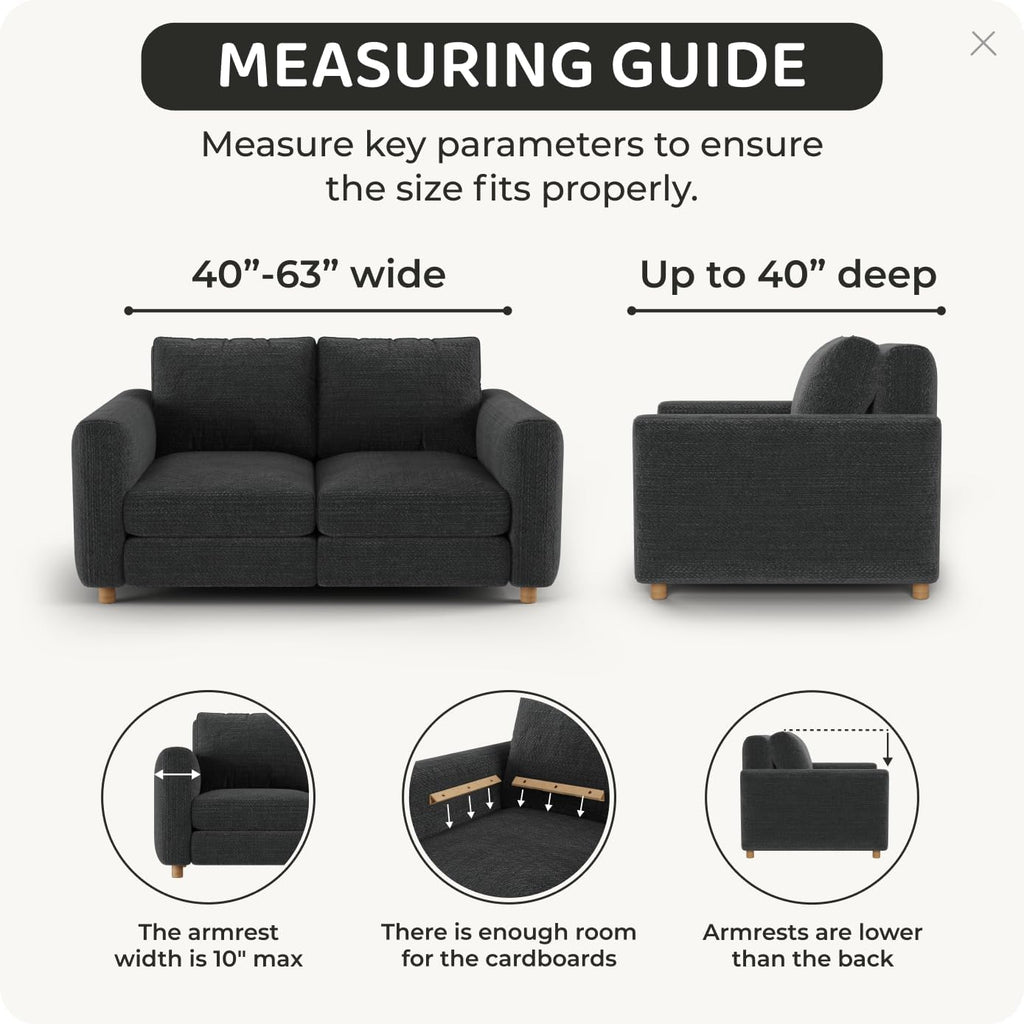 PAULATO BY GA.I.CO. Stretch Sofa Slipcover 1-Piece Elastic Couch Covers for 3-Seater & 4-Seater Sofa Loveseat Armchair Non-Slip Cover Machine Washable Protector – Crisp White (40'-63' Wide)