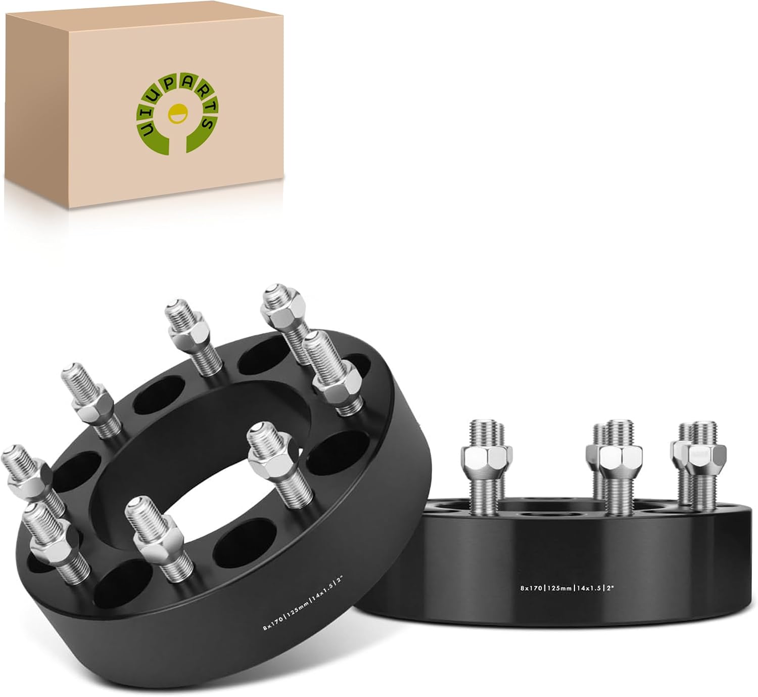 UIU 8X6.69 Wheel Spacers Forged 2'(50.8mm) 8x170mm to 8x170mm Thread Pitch M14x1.5 Hub Bore 125mm Set of 2 Adapters for Ford F-350 5.4L 2003-2009，F-350 6.2L 2011-2016，F-250 4.6L 2003-2009