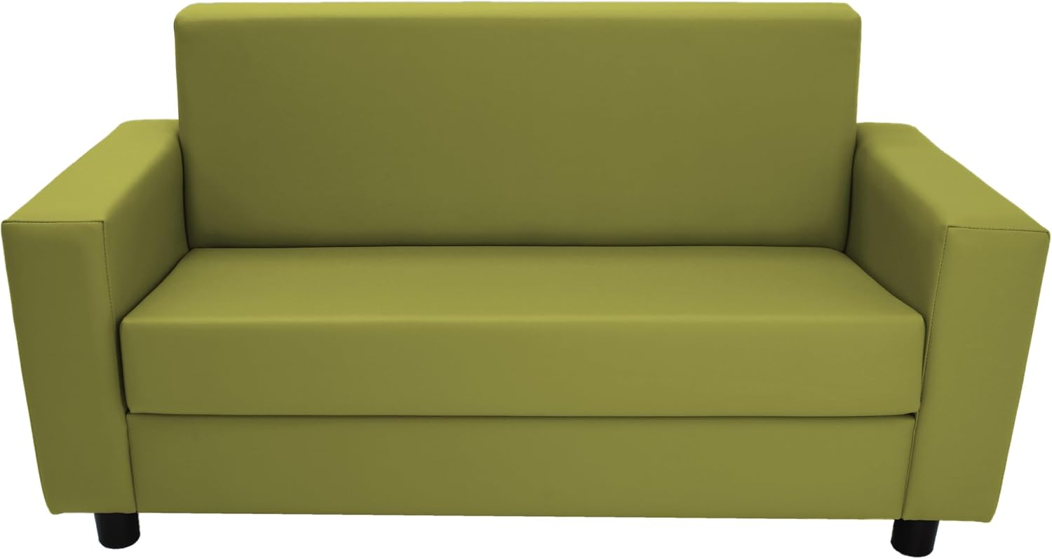 Factory Direct Partners SoftScape Inspired Playtime Classic Reading Sofa, Children's Commercial-Grade Upholstered Furniture for Home, Daycare, Preschool, Library Modern Design - Fern Green, 14473-FG
