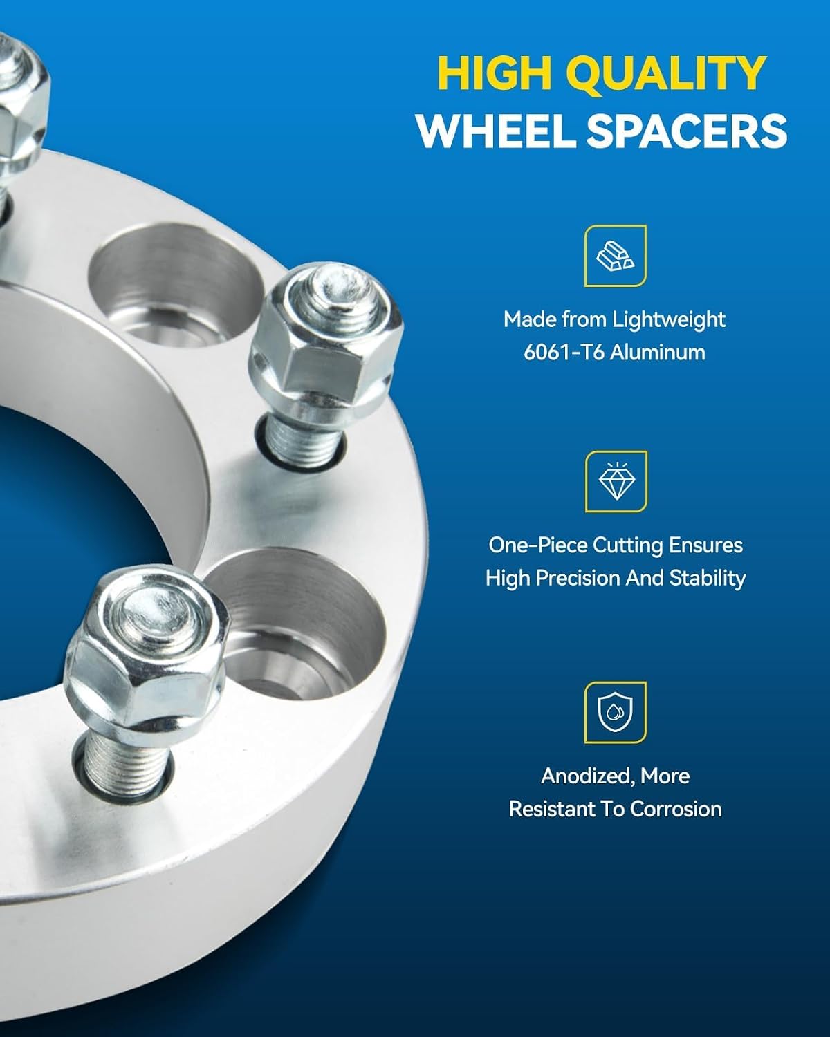 PHILTOP 8x6.5 to 8x180mm Wheel Adapters 2 inch Compatible with Silverado 1500,8 Lug Centric Adapter with 126.15mm Hub Bore M14x1.5 Studs, fit for Silverado 2500 HD, Sierra 1500, Express 2500, 4pcs