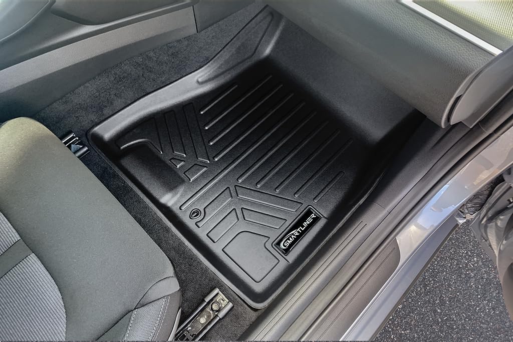 SMARTLINER Custom Fit All Weather 2 Row Black Floor Mat Liners Compatible with 2024-2025 Hyundai Sonata