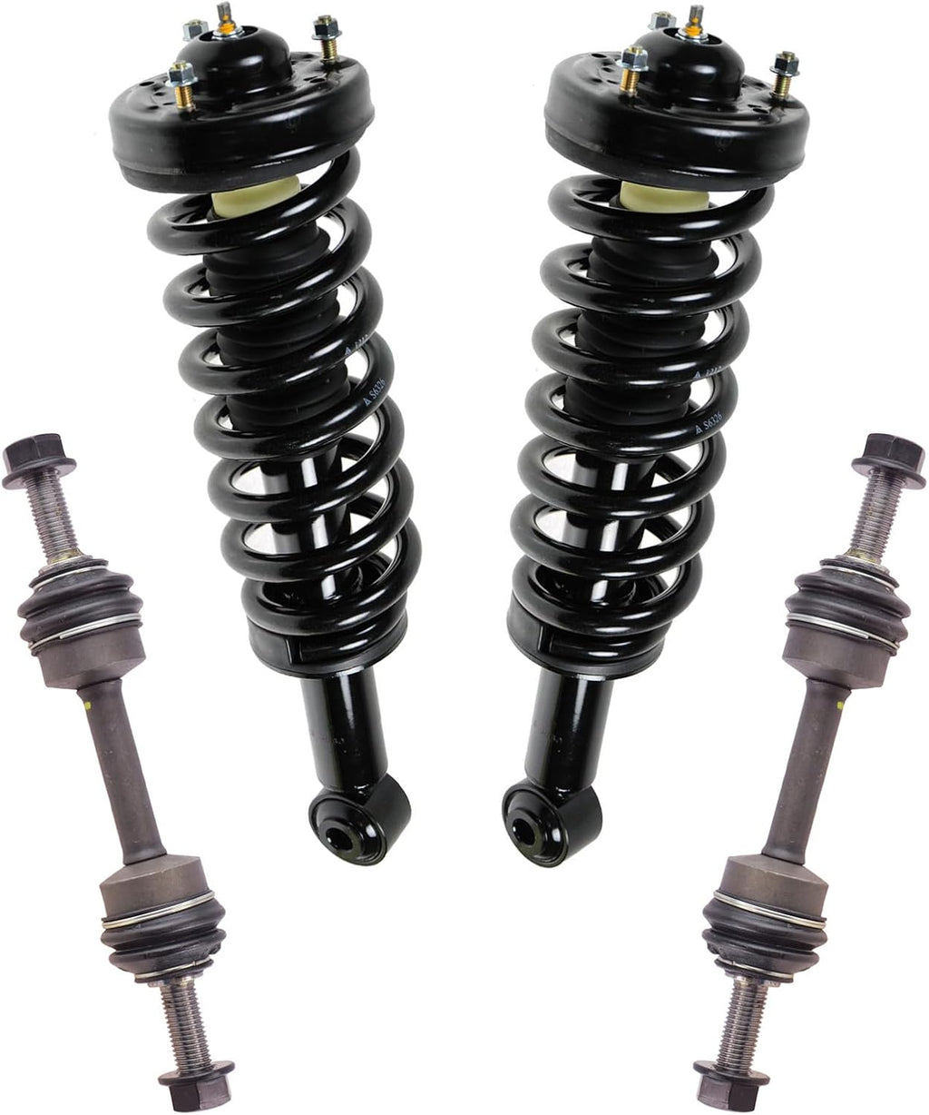 TRQ Front Suspension Kit Complete Strut & Coil Spring Assembly Sway Bar Stabilizer Link Compatible with 2007-2013 Ford Expedition Lincoln Navigator