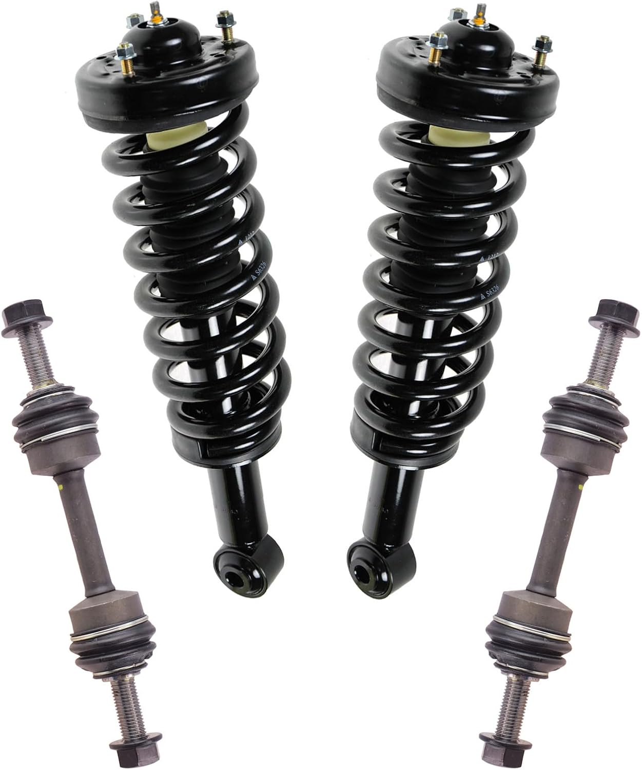 TRQ Front Suspension Kit Complete Strut & Coil Spring Assembly Sway Bar Stabilizer Link Compatible with 2007-2013 Ford Expedition Lincoln Navigator
