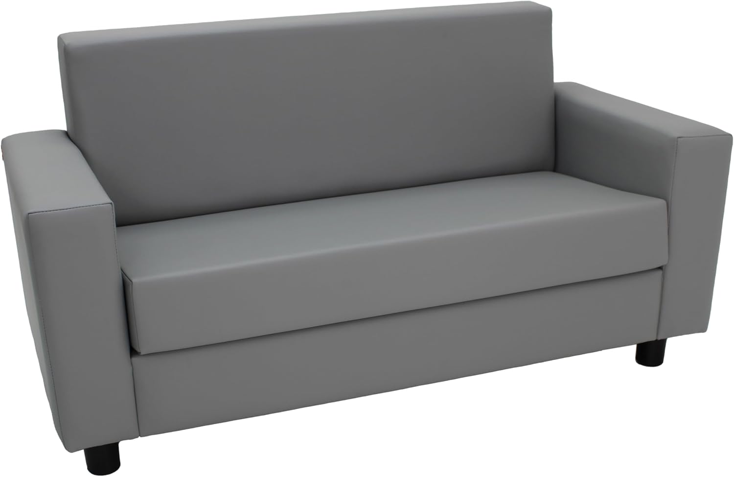 Factory Direct Partners SoftScape Inspired Playtime Classic Reading Sofa, Children's Commercial-Grade Upholstered Furniture for Home, Daycare, Preschool, Library Comfy Modern Design - Grey, 14473-GY