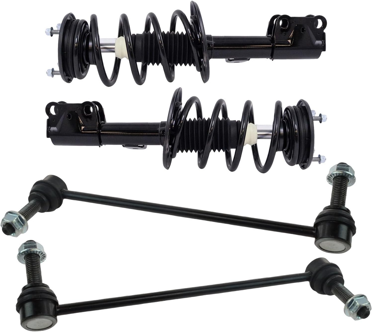 TRQ Front Suspension Kit Complete Strut & Coil Spring Assembly Sway Bar Stabilizer Link Compatible with 2013-2019 Ford Police Interceptor Sedan 2014-2018 Special Service Police Sedan Taurus