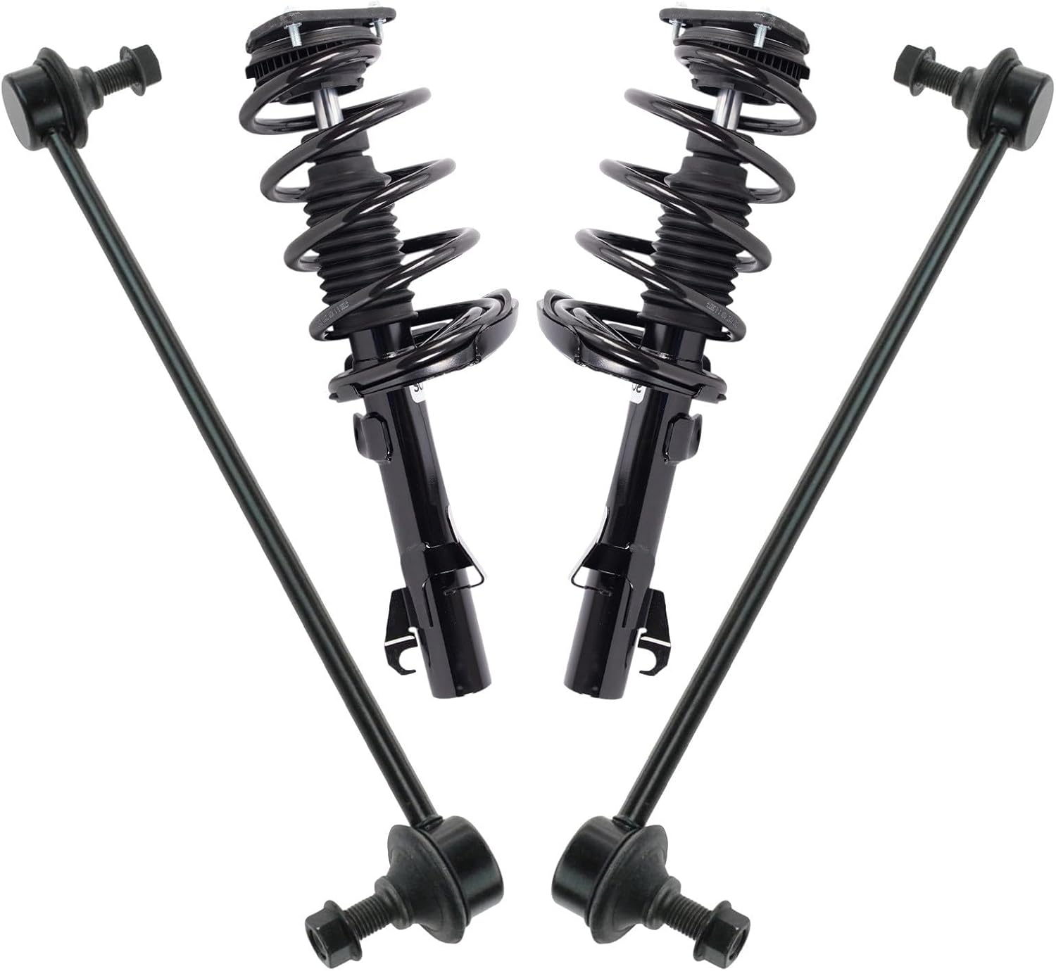 TRQ Front Suspension Kit Complete Strut & Coil Spring Assembly Sway Bar Stabilizer Link Compatible with 2008-2013 Volvo C30 C70 2004-2010 S40 2005-2010 V50