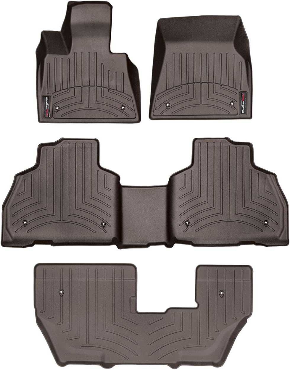 WeatherTech Custom Fit FloorLiners for BMW X7 M50i, X7 50i, Alpina XB7 - Full Set (471507-1-3-4), Cocoa