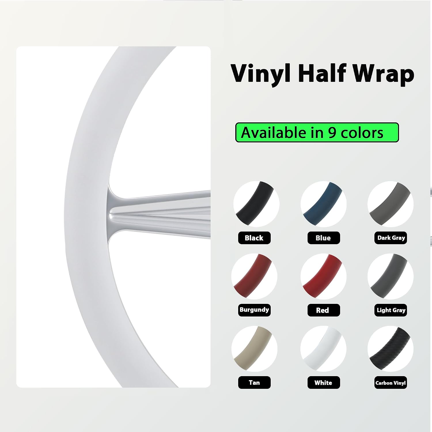 14' Satin Billet Steering Wheel with Half Wrap and Horn Button (White)