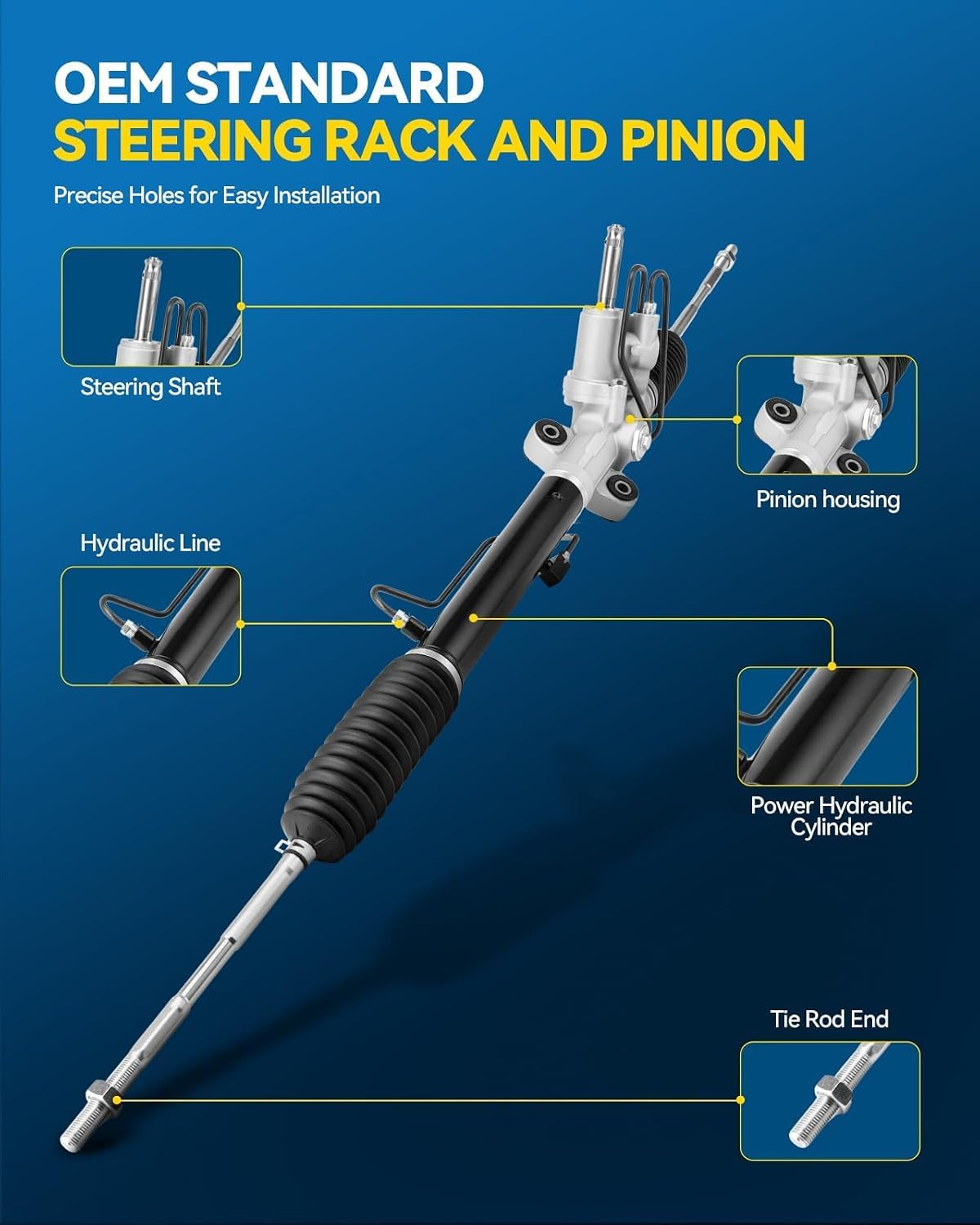 PHILTOP Hydraulic Power Steering Rack & Pinion Kit for 2003-2008 Grand Marquis, 2003-2007 Crown Victoria, Town Car Limousine, with Outer Tie Rod Ends, Replace# 22-249