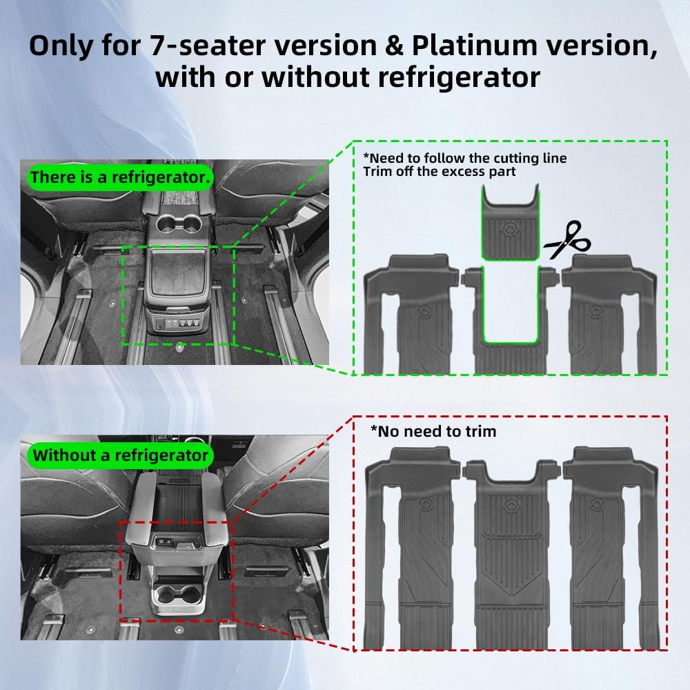 Custom Fit All-Weather Floor Mats for Toyota Sienna 2021-2026, Specifically Designed for 7-Seat Models (Platinum '24-'26 & LE/XLE/XSE/Limited '21-'25), Universal Trim-to-Fit Design (w/o Spare tire)