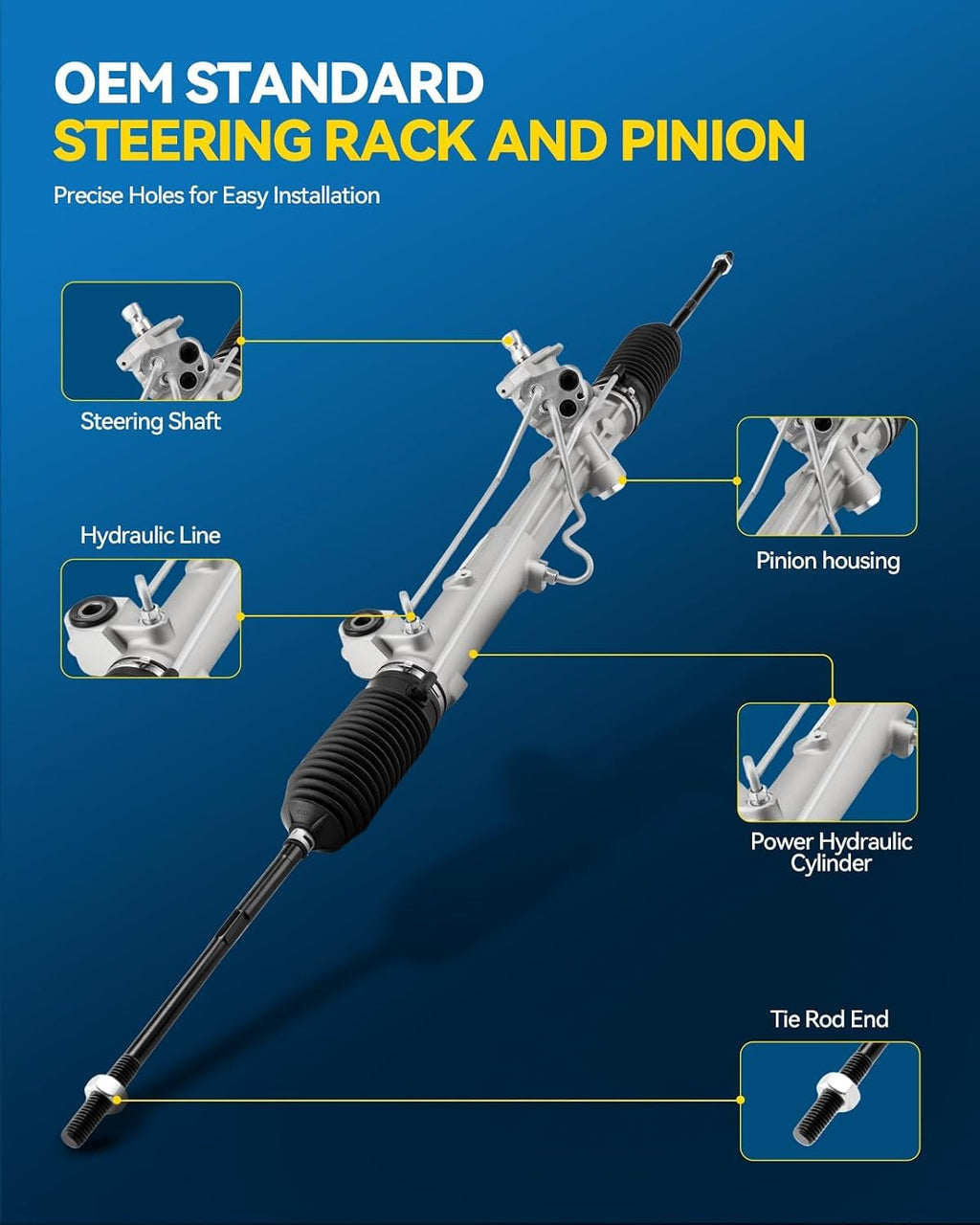 PHILTOP Hydraulic Power Steering Rack & Pinion Assembly for 2000-2006 Focus, Replace# 22-247