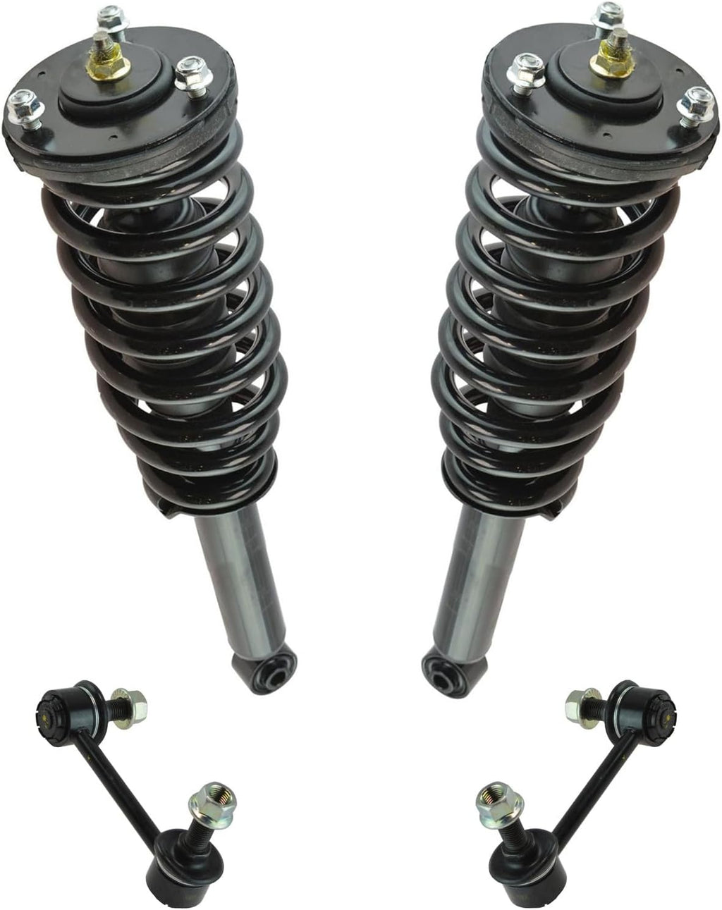 TRQ Front Suspension Kit Shock & Spring Strut Assembly Sway Bar Stabilizer Link Compatible with 2004-2006 Kia Sorento