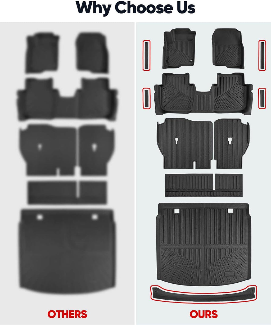 TAPTES All Weather Floor Mat for Honda CRV Hybrid Gas 2026 2025 2024 2023 | Full Set Car Liner Backrest Cargo Trunk & Door Sill Guards Covers | Rubber Carpet CR-V Interior Accessories 2023-2026