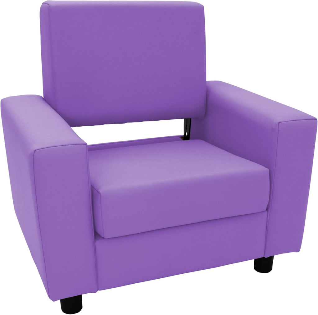 Factory Direct Partners SoftScape Inspired Playtime Classic Reading Chair, Children's Commercial-Grade Upholstered Furniture for Home, Daycare, Preschool, Library Comfy Modern Design - Lavender