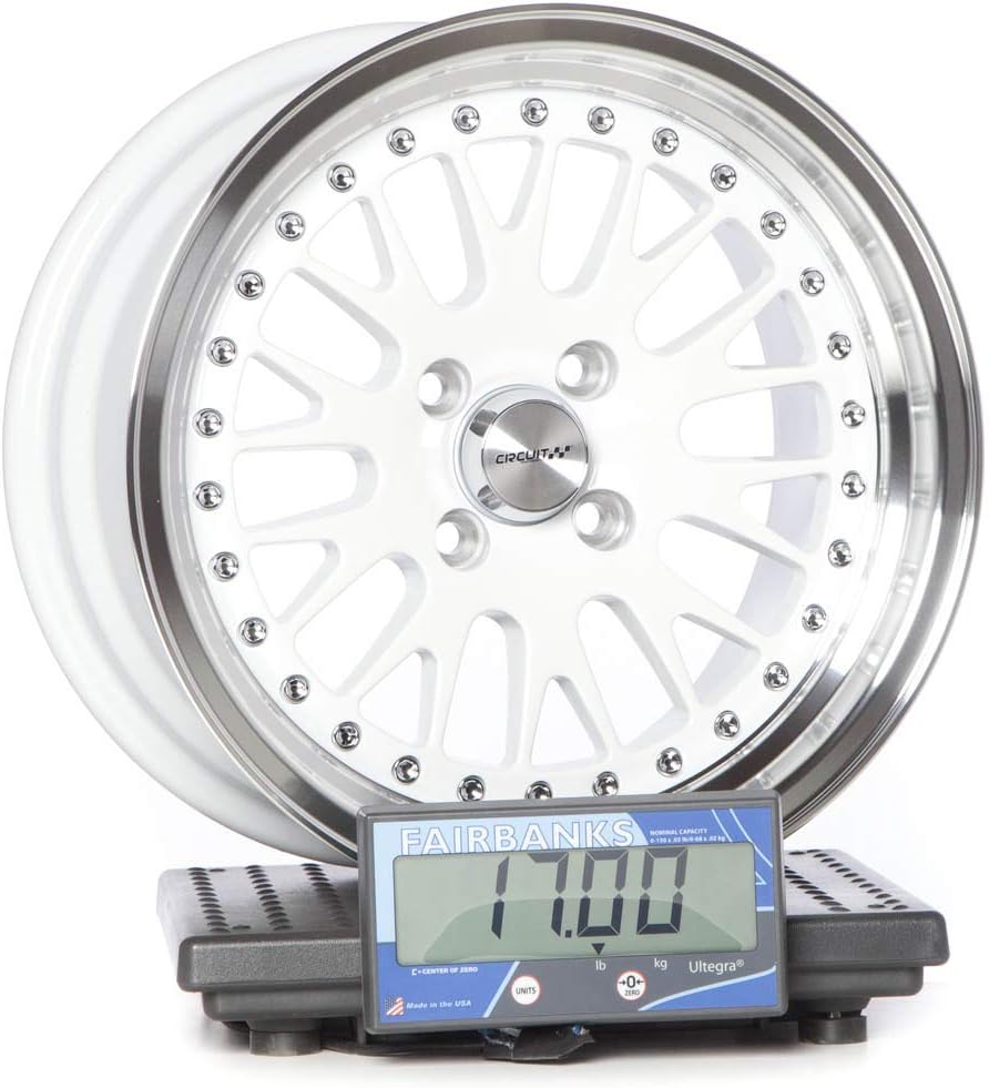 Circuit Performance CP21 15×8 Gloss White Wheel 4×100 [+25mm] compatible with Honda Civic EK EG, Acura Integra, BMW E30, Mazda Miata