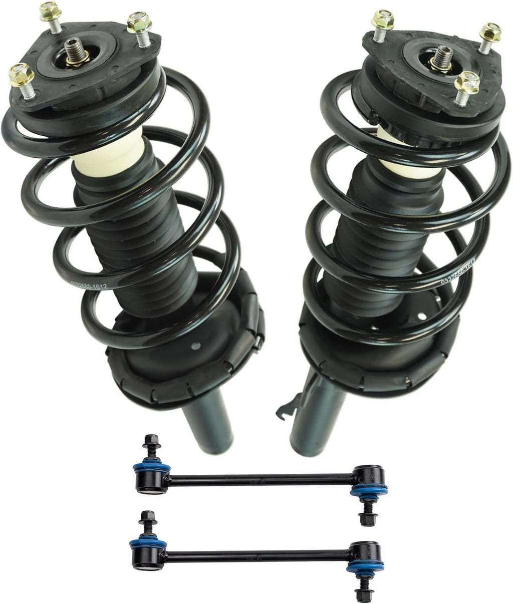 TRQ Front Suspension Kit Complete Strut & Coil Spring Assembly Sway Bar Stabilizer Link Compatible with 2010-2013 Ford Transit Connect