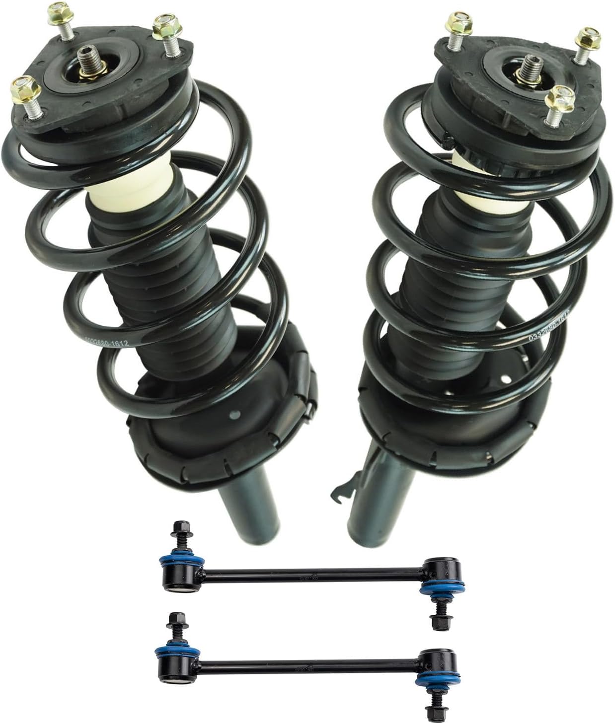 TRQ Front Suspension Kit Complete Strut & Coil Spring Assembly Sway Bar Stabilizer Link Compatible with 2010-2013 Ford Transit Connect