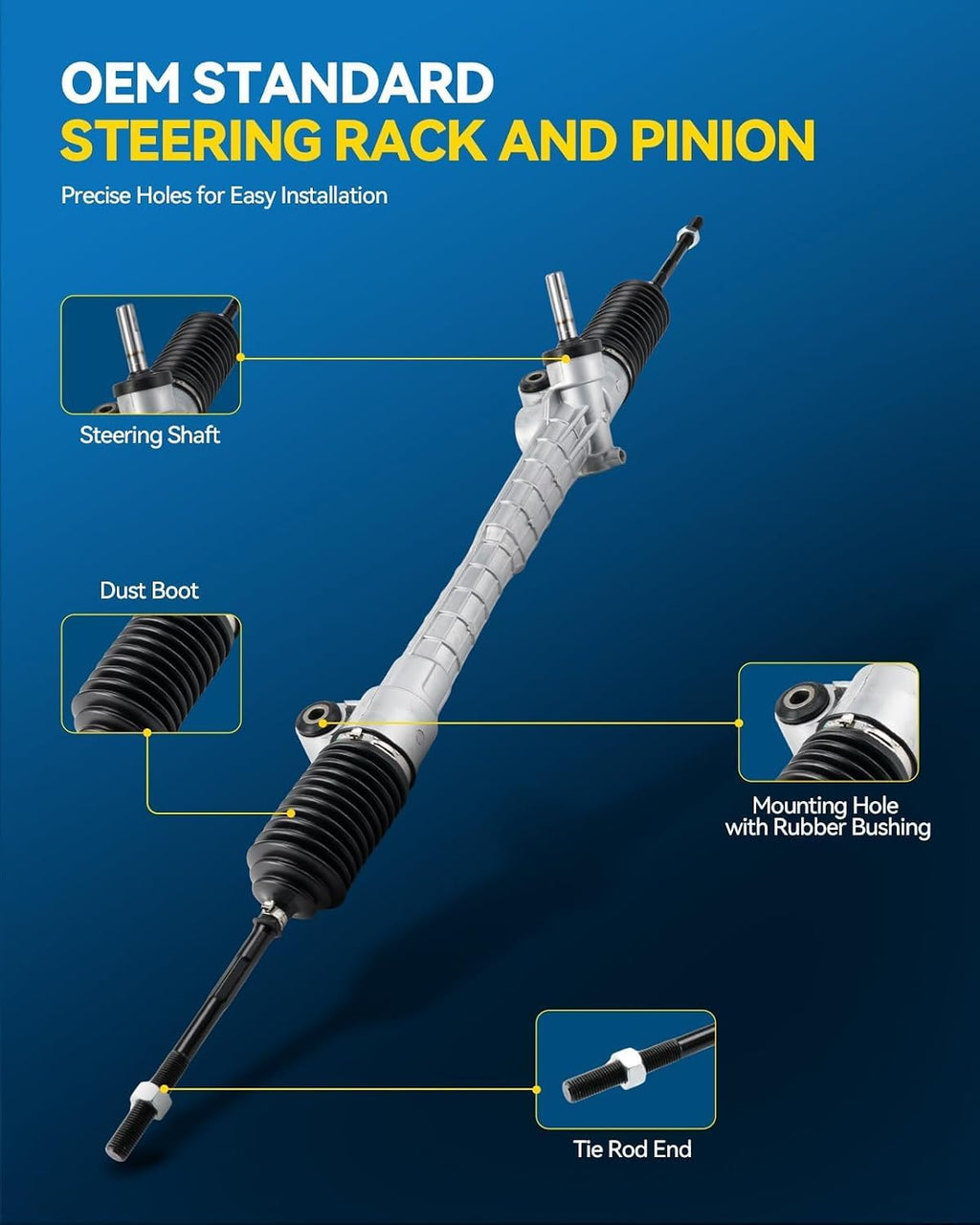 PHILTOP Manual Power Steering Rack & Pinion Kit for 2004-2005 Malibu, 2006-2008 Malibu 2.2/3.5L, 2008-2012 Malibu 2.4L, 2005-2010 Pontiac G6, Aura, with Outer Tie Rod Ends, Replace# 1G-1810
