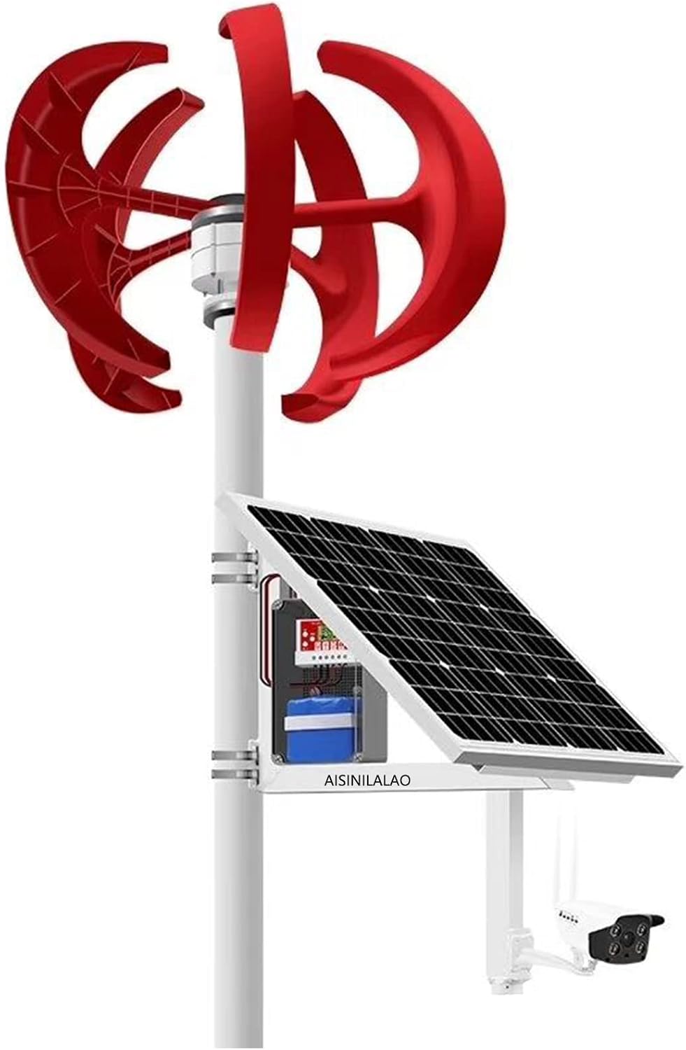 Wind Turbine Generator, 600W-1000W DC 24V 5 Blades Lantern Motor Vertical Axis Windmill with Controller for Garden Home(Low Noise)