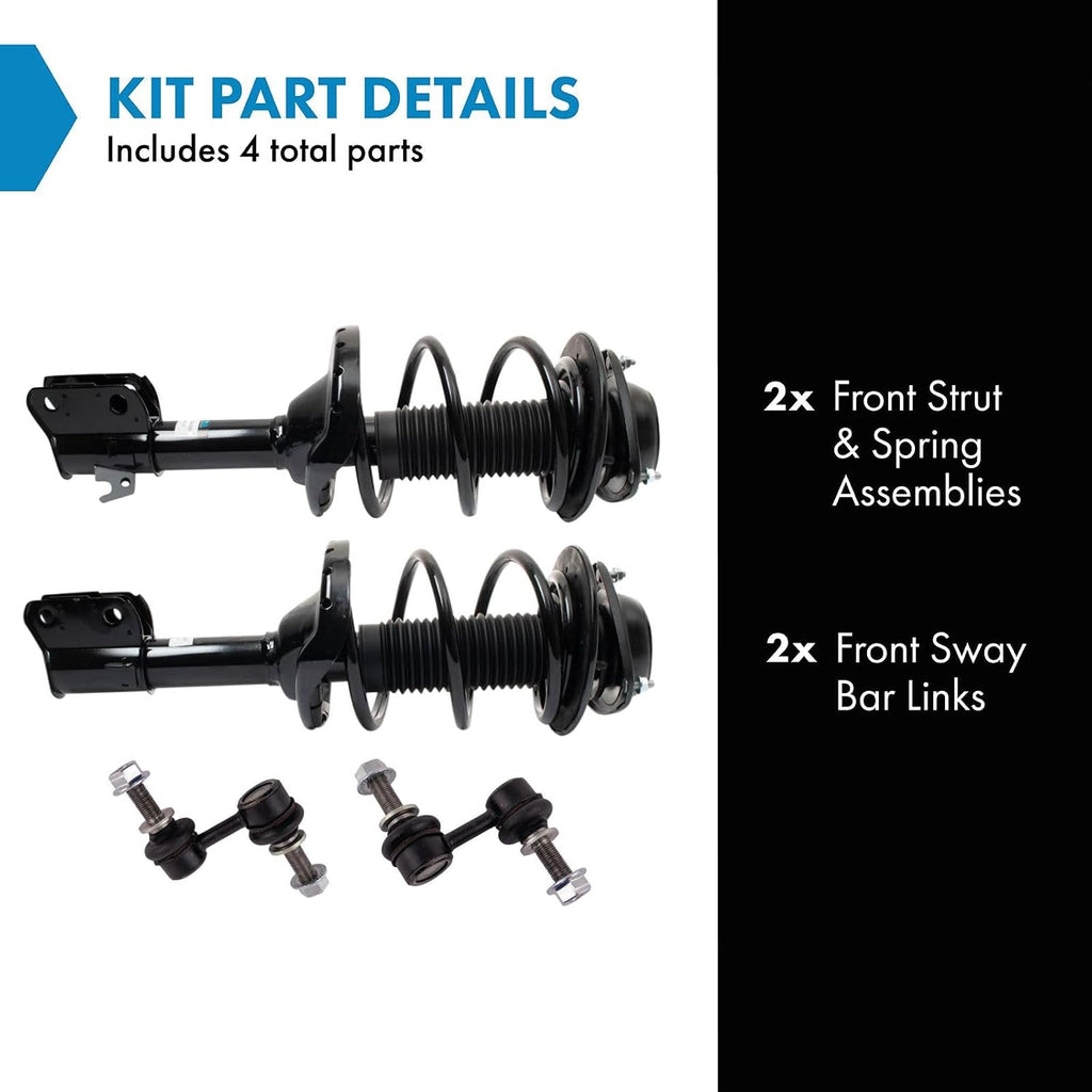 TRQ Front Suspension Kit Complete Strut & Coil Spring Assembly Sway Bar Stabilizer Link Compatible with 2013-2014 Subaru Legacy