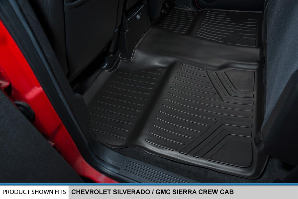 MAXLINER Floor Mats 2 Row Liner Set Compatible with 2007-2013 Chevrolet Silverado 1500